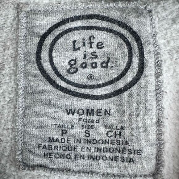 Life Is Good Sweatshirt Womens Small Gray "Do What You Love" Full Zip Hoodie - Picture 5 of 8